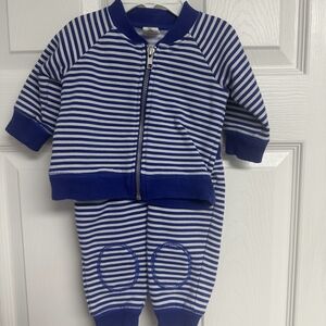 Tucker + Tate Blue and White Striped Baby Outfit